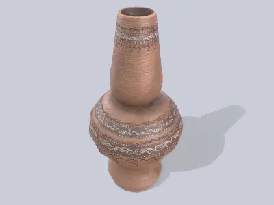 Clay pot Low-poly 3D model