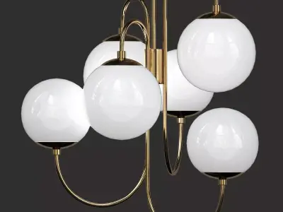 Pelle Gooseneck Chandelier 3D model