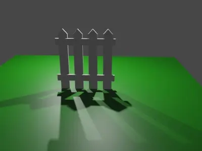 White Fence for Garden - Cerca branca Low-poly 3D model