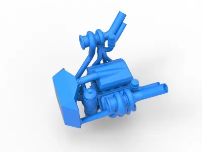 Engine of Uphill Sand Racing Dragster Version 3 Scale 1 to 25 3D print model