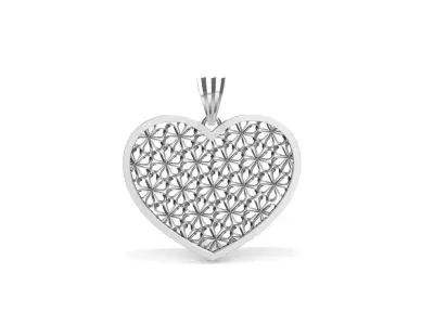 Heart and flowers pendant 3D print model