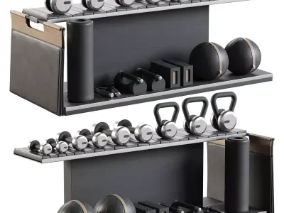 Pent COMBO SET WITH GYM EQUIPMENT 3D model
