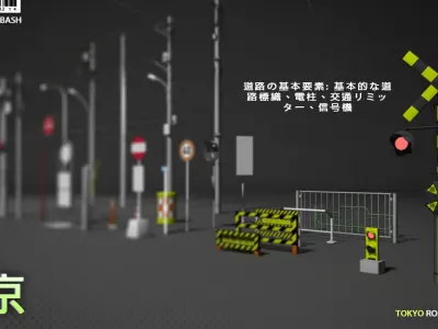 Tokyo street props 3D model