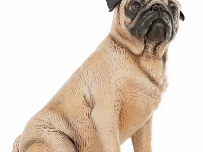 Pug dog figurine 3D model