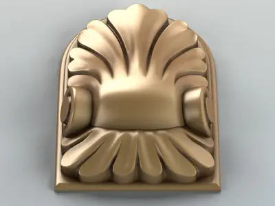 Carved decor vertical 001 3D model