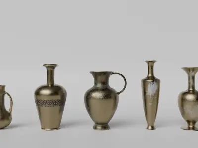 Vase Collection - 15 bundle PBR Free low-poly 3D model