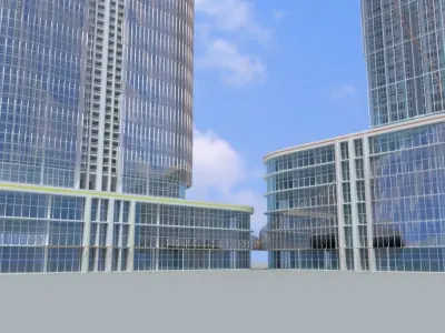 Sci-Fi 4 futuristic skyscrapers - futuristic skyscrapers 3D model