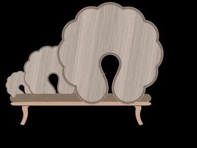 Realistic low poly Lotus couch Low-poly 3D model