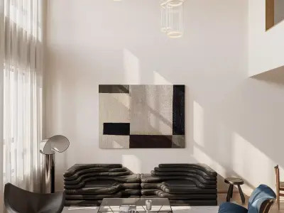 living room dining room interior scenes 44 3D model