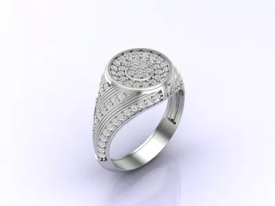 Print Ready STL 3DM  Gents Rings Diamond Men Ring  3D print model 192