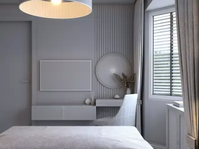 Luxury Modern Bedroom Interior 3D Model Photorealistic Design 3D model