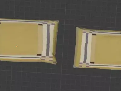 Pillows two on table Free 3D model