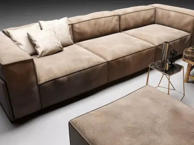 Sofa with decor 3D model