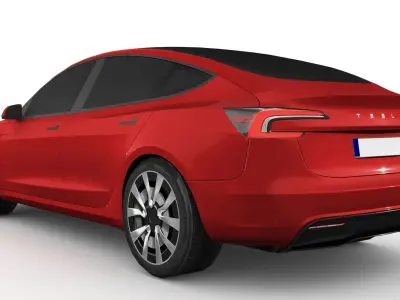 Tesla Model 3 2024 Low-poly 3D model