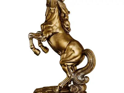 Classic Horse Sculpture Low-poly 3D model