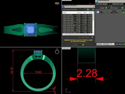 Jewelry Diamond Ring 3D print model