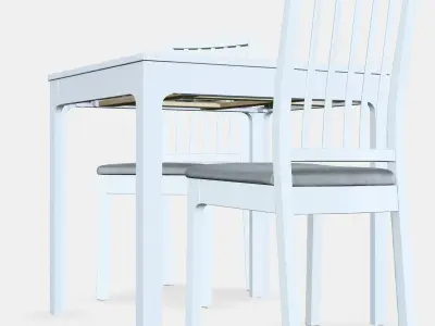 EKEDALEN - EKEDALEN Table and 2 chairs 2 Low-poly 3D model