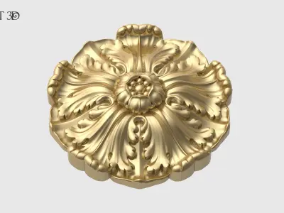 Renaissance Rosette Flower 3D print model
