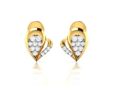 Women Heart Earring 3dm stl fbx obj Render Details 3D print model