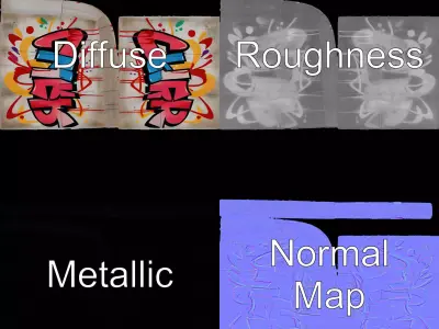 Vibrant Graffiti Wall model pack Texture