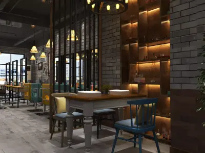 BARBER SHOP  Low-poly 3D model