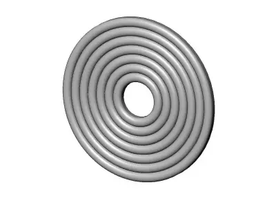 Concentric wave ripple modern ceiling rosette and wall art 3D print model