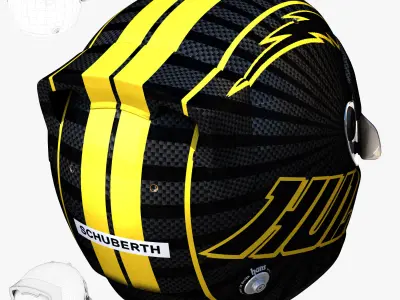 Hulkenberg helmet 2018 Low-poly 3D model