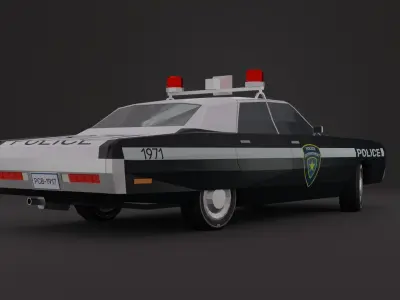 Police Car 1971 NY Low-Poly 3D Model 3D model