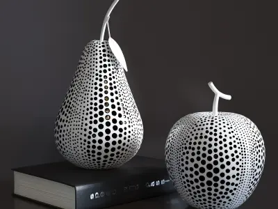 Decor Set pear and apple sculptures 3D model