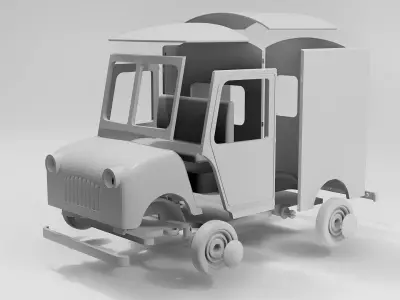 Stylized Toy Delivery Van Free 3D print model
