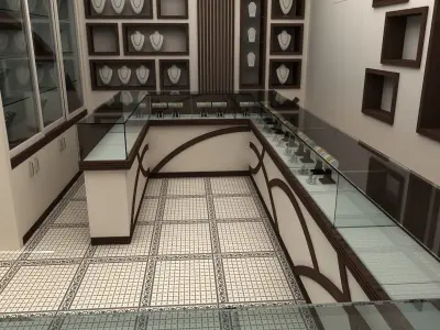 jeweler interior design of jewelry store 3D model