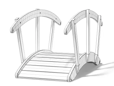 Small Wooden Bridge 3D Model 3D model