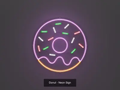 Desserts - Neon Signs 3D Model Collection