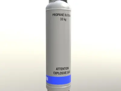 Gas Cylinder 33 kg Gray - Clean and Dirty Low-poly 3D model
