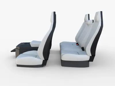 Tesla Cybertruck Seats White 3D model