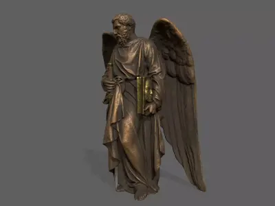 Old Man Statue Low-poly 3D model