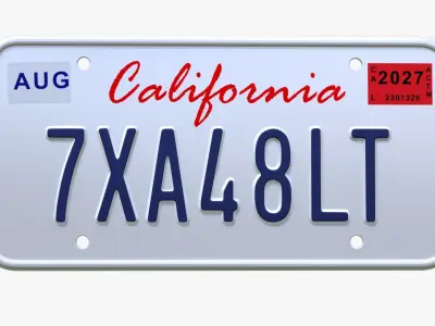License Plate USA 3D model