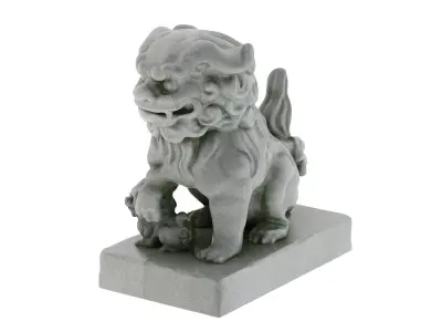 Komainu Statue  Low-poly 3D model
