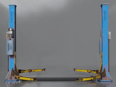 Car garage repair lift  Low-poly 3D model