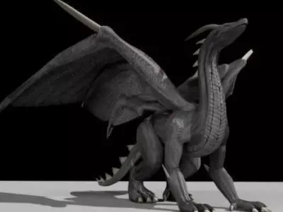 Black Dragon Game ready 3D model