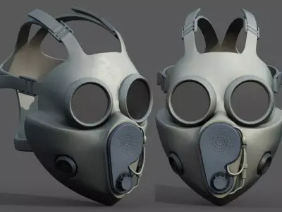 Gas mask protection pollution fantasy scifi military helmet  Low-poly 3D model