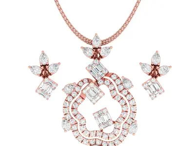 Pendant Earrings combo - 1138 3D print model