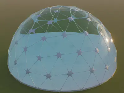 Geodesic Dome Structure Realistic 3D Model for CGI Archviz 3D model