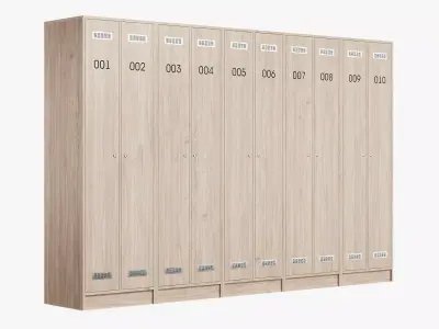 Laminated wood locker 3D model