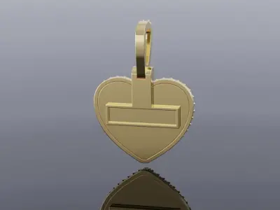 Emerald heart pendant 3D print model