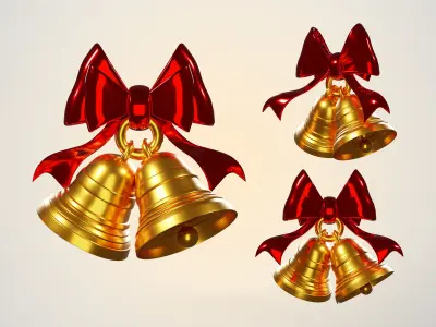 Christmas Bows Bells 3D model