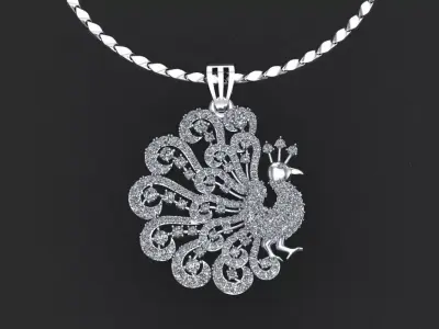 Pearl Peacock Necklace 3D print model 3D print model