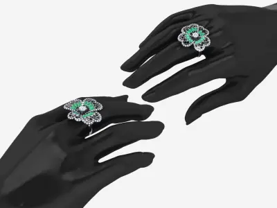 Floral Symphony Ring P-01-370 3D print model