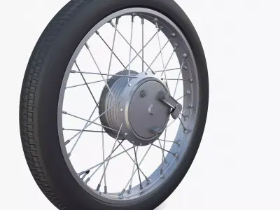 Moped wheel low poly 3D model