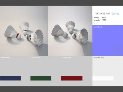 Badminton Balls 3D model